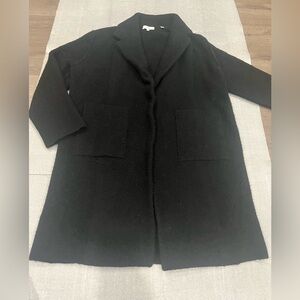 [M]Vince Black Wool Alpaca Textured One Button Blazer Jacket